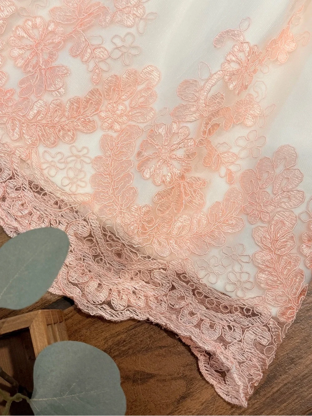 Girls Ivory and Blush Lace Fit & Flare Special Occasion Dress